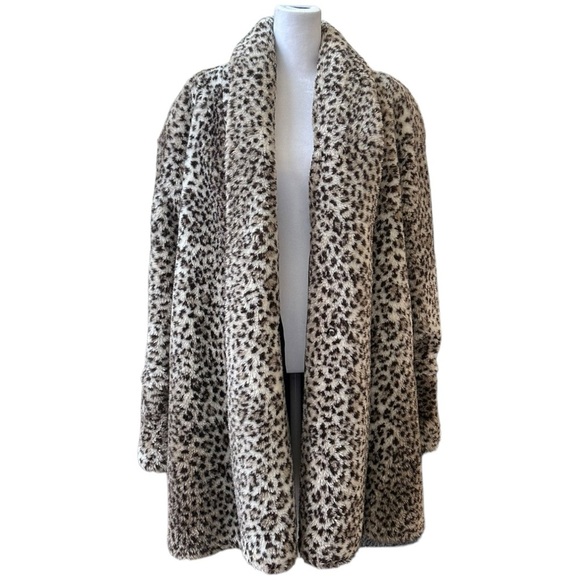 Vintage Faux Fur Oversized Leopard Print Teddy Coat - Picture 2 of 12